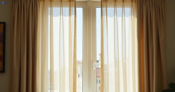 Dull dusty drapes in albion-vic before professional cleaning